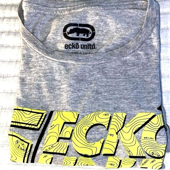 Ecko Unltd Graphic Tee - Gray/Neon Yellow MEDIUM - Picture 4 of 4